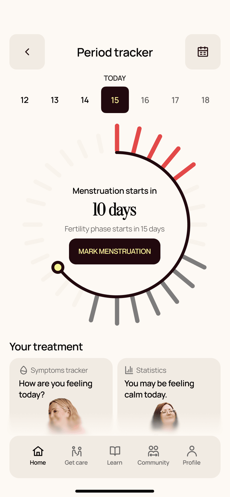 Specialist-designed care. app screen
